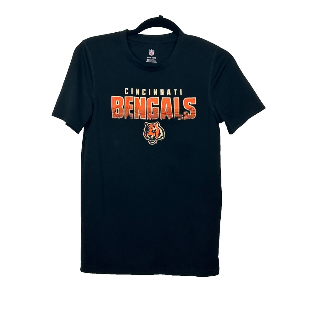 NFL Cincinnati Bengals TShirt Youth Large‎ Black Orange Logo Short Sleeve